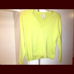 Talbots green cashmere blouse